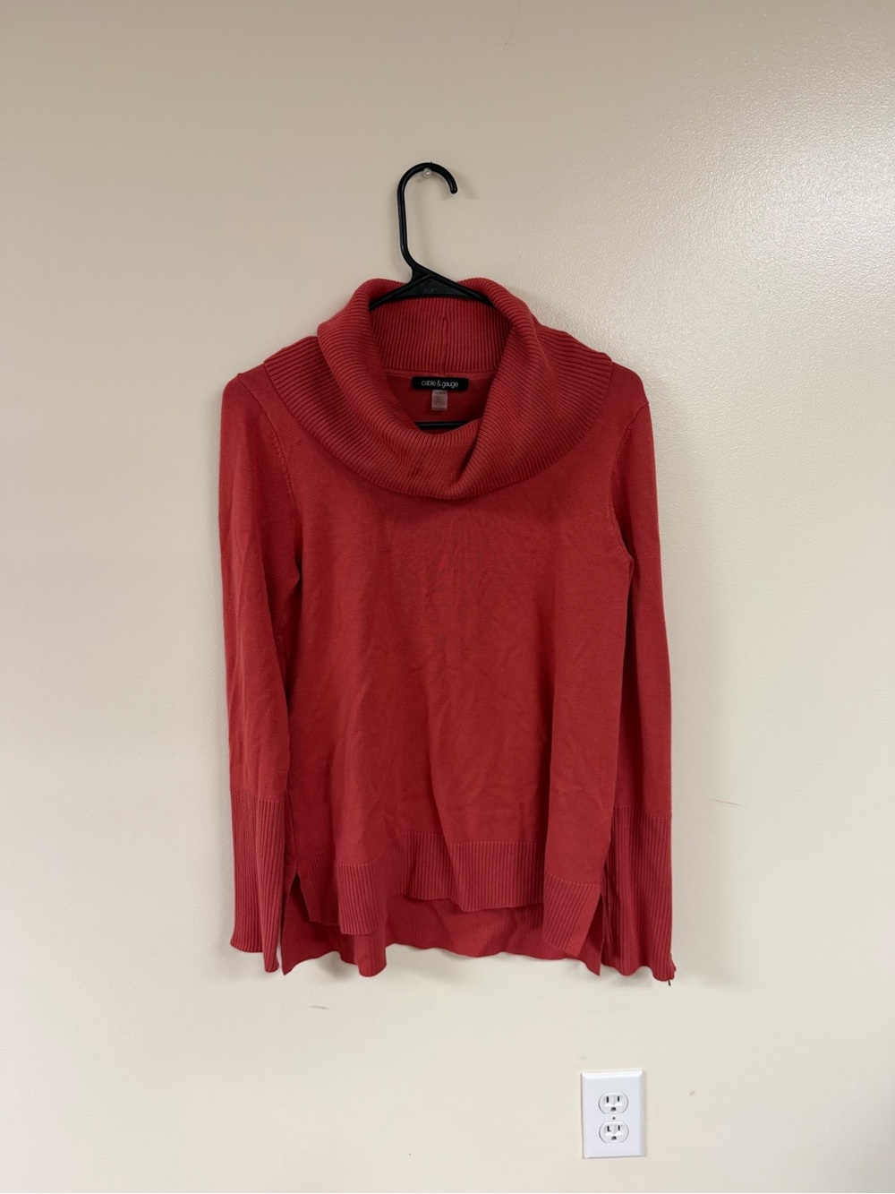 Cable & Gauge Coral Cowl Neck Sweater